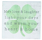 Simply Said, INC Small Talk Sign 5.25' Wood Block Plaque - May Love & Laughter Light Your Days and Warm Your Heart & Home