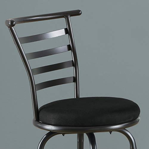 Monarch Specialties Silver Grey Metal 29-Inch High Swivel Bar Stools Set, 2-Piece