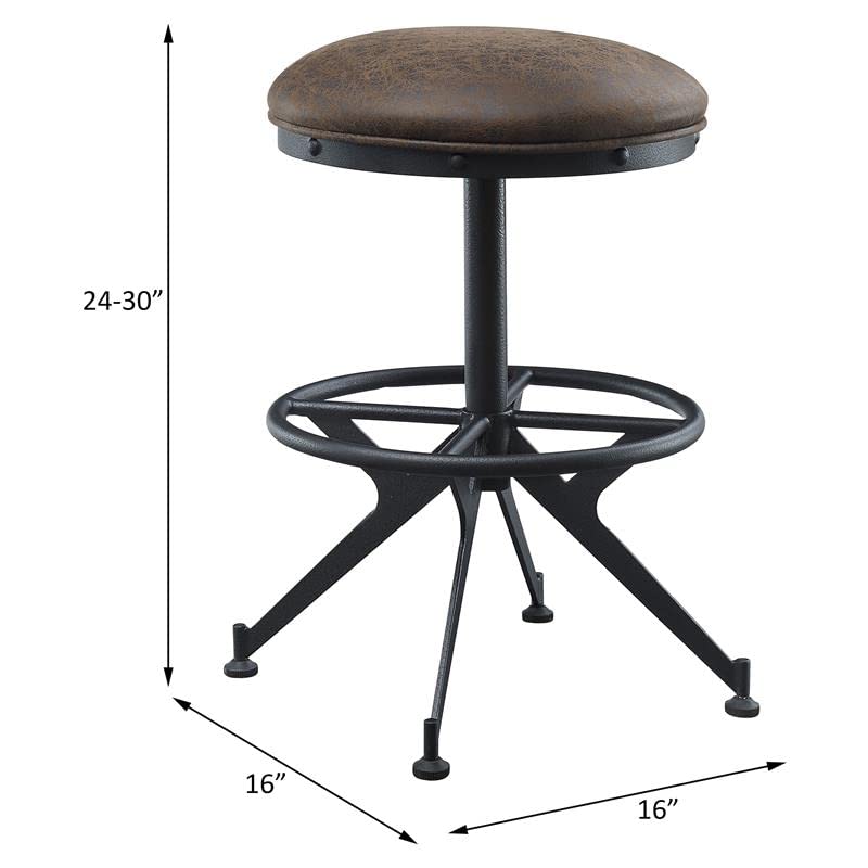 Acme Zangief Fabric Round Counter Height Stool - Thumbnail 4