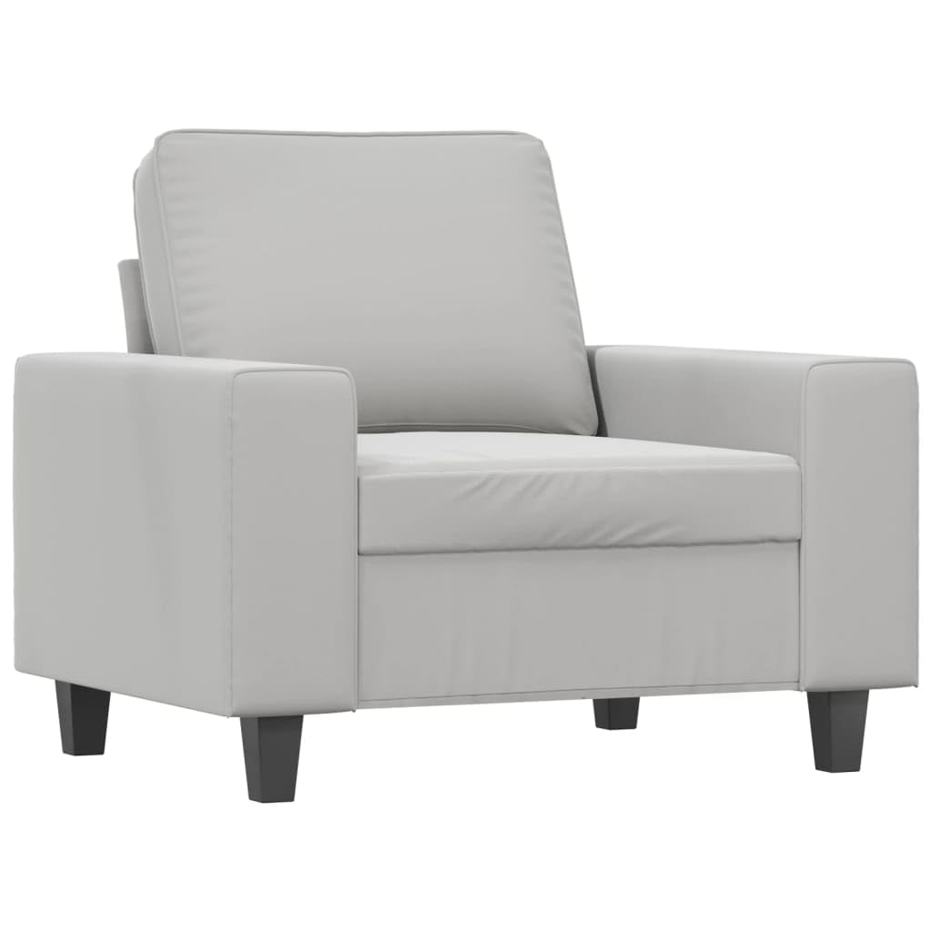 vidaXL Sofa Chair with Microfiber Upholstery in Light Gray - Comfortable Seating with Thick Padding, Sturdy Frame, Easy Assembly, Modern Look for Any Room.
