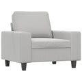 vidaXL Sofa Chair with Microfiber Upholstery in Light Gray - Comfortable Seating with Thick Padding, Sturdy Frame, Easy Assembly, Modern Look for Any Room.