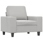 vidaXL Sofa Chair with Microfiber Upholstery in Light Gray - Comfortable Seating with Thick Padding, Sturdy Frame, Easy Assembly, Modern Look for Any Room.