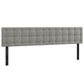 Vidaxl - Modern Led Headboard In Light Gray Velvet, Classic Design, Durable, Perfect For Any Bedroom Setting, 78.7"X2"X30.7"/34.6" Dimensions