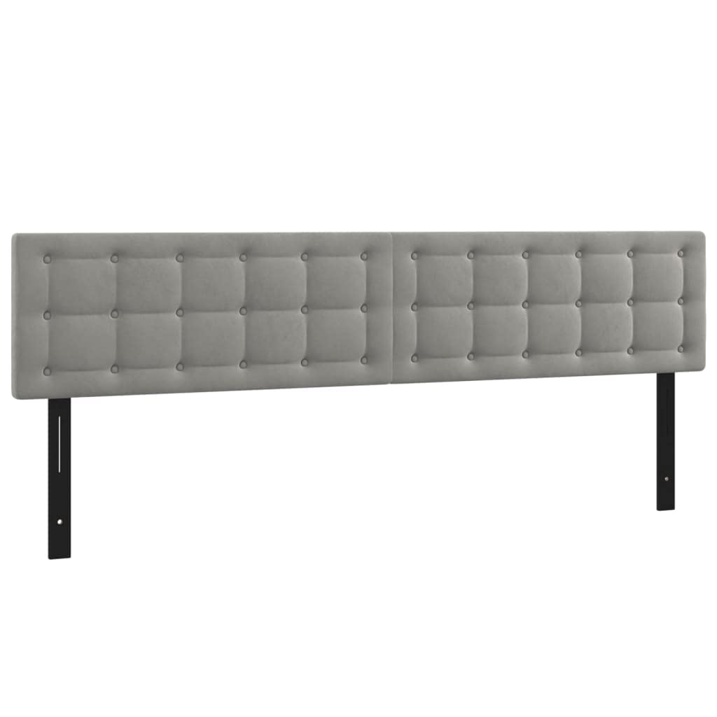Vidaxl - Modern Led Headboard In Light Gray Velvet, Classic Design, Durable, Perfect For Any Bedroom Setting, 78.7"X2"X30.7"/34.6" Dimensions