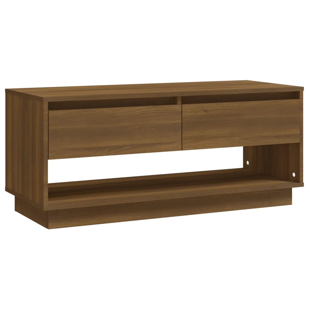 vidaXL TV Cabinet Brown Oak 40.2&quot;x16.1&quot;x17.3&quot; Chipboard