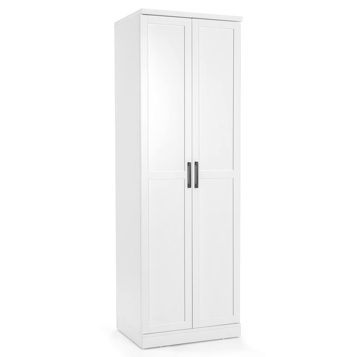 Giantex 70' Tall Wooden Storage Cabinet With 2 Doors And 5 Adjustable Shelves, Freestanding Collection Food Kitchen Pantry Cabinet Cupboard For Kitchen Laundry Garage (White)