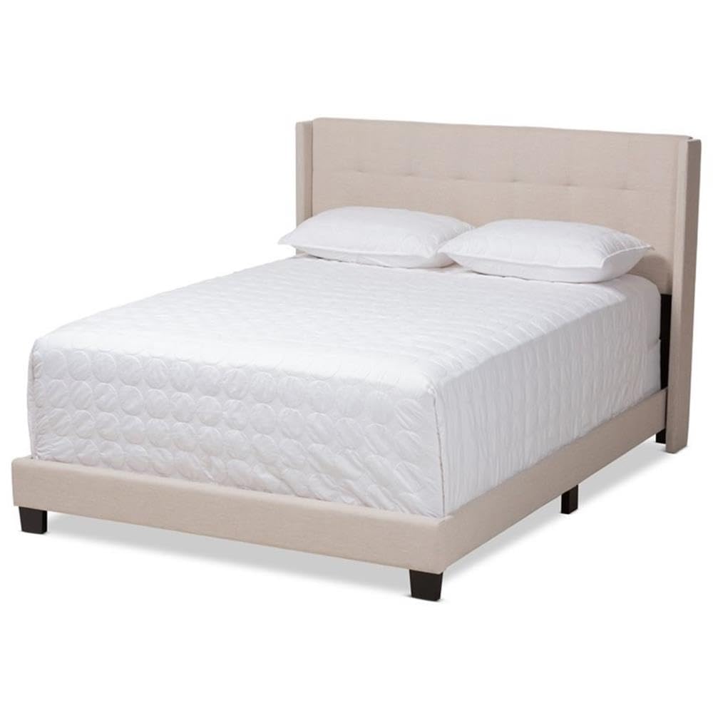 Baxton Studio Lisette Modern and Contemporary Beige Fabric Upholstered Full Size Bed