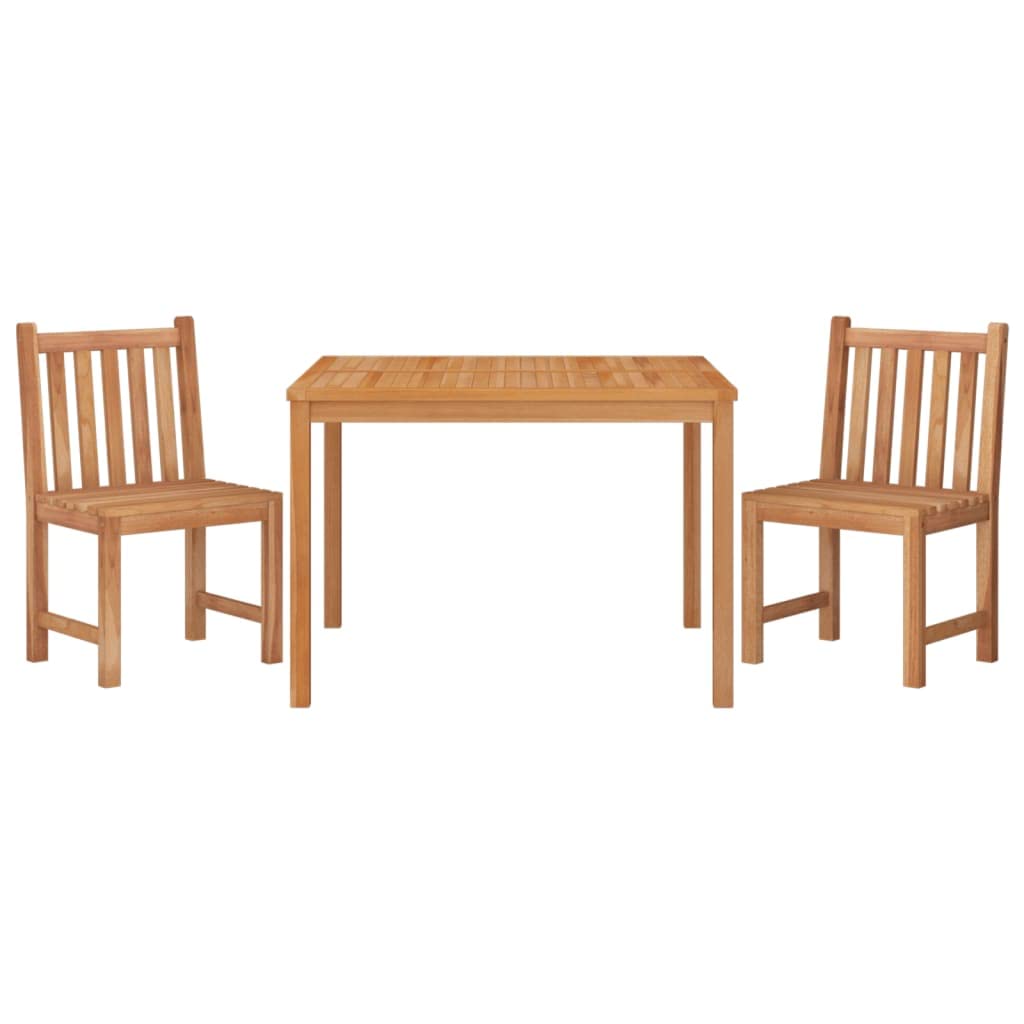 vidaXL Solid Wood Pine Patio Dining Set 3 Piece Garden Outdoor Lawn Terrace Balcony Backyard Dining Dinner Table and Chair Seat Seating Furniture