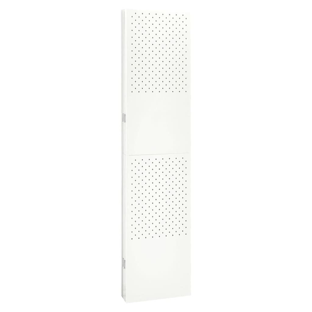 vidaXL Steel 6-Panel Room Divider, White - Versatile Privay Screen for Living Room, Bedroom, Dining Room - Industrial Style, Easy to Connect, Foldable, 94.5&quot;x70.9&quot;
