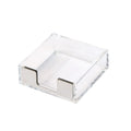 Buqoo Clear Silver Desktop Mmeo Holder Cute Acrylic Sticky Notes Dispenser 3.9  3.9 Inches Office Memo Pad Holder For Desk
