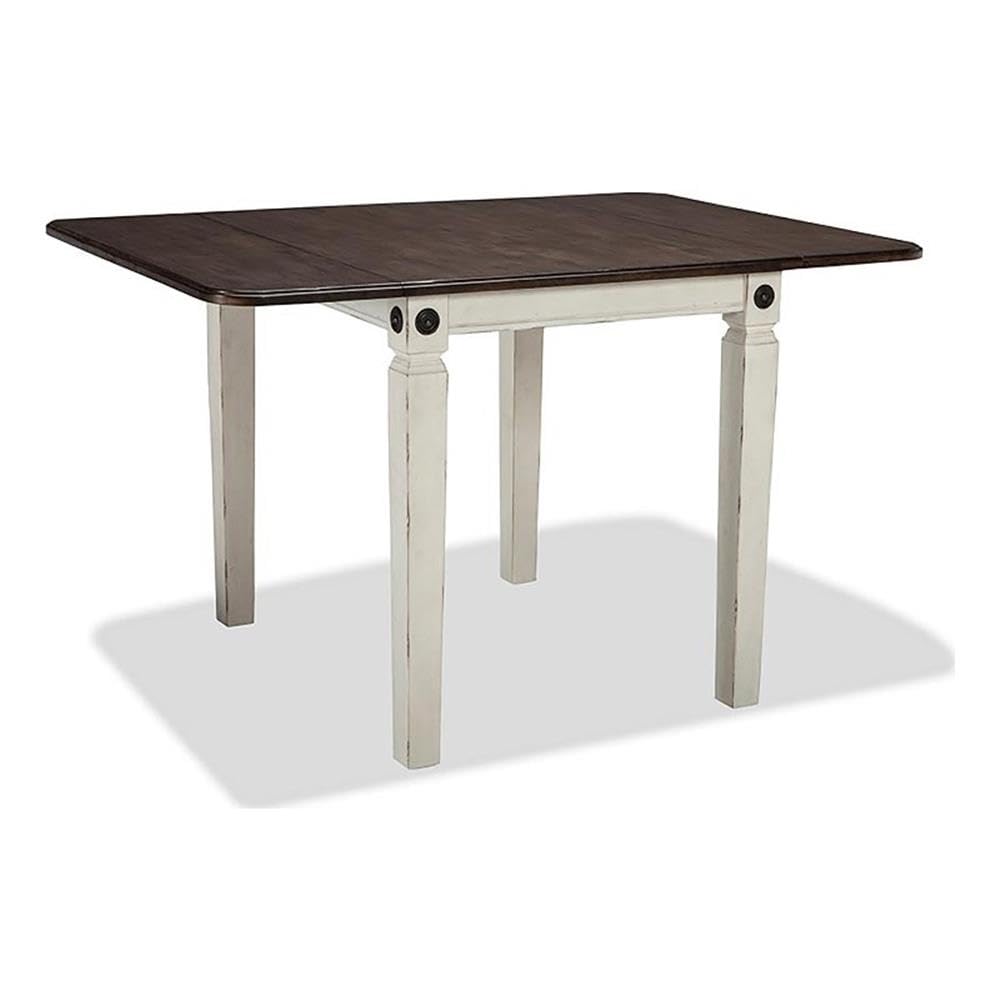 Intercon Glenwood Drop Leaf Table Rubbed White Charcoal