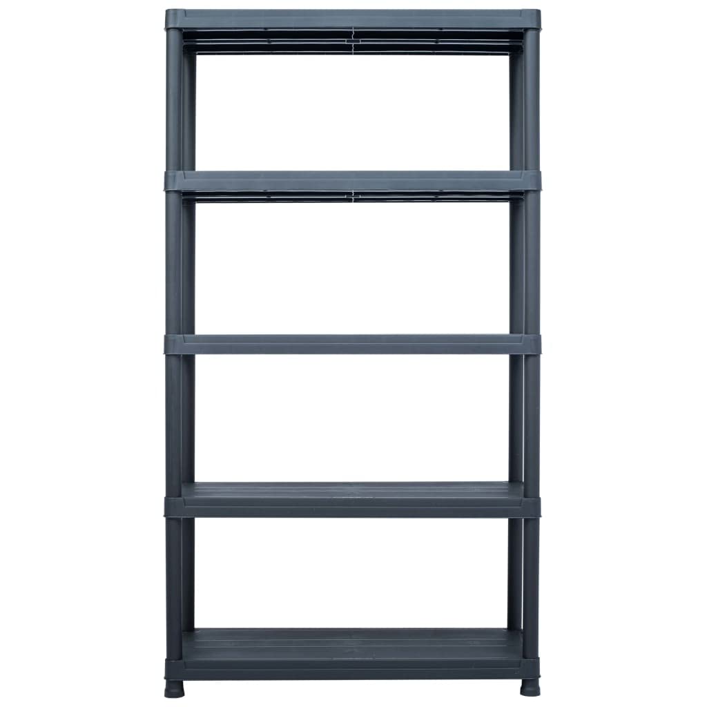 vidaXL Storage Shelf Rack Display Unit Organizer Bathroom Shelf Book Shelf with 5 Tiers Easy to Assemble Black 1102.3lb 39.4&quot;x15.7&quot;x70.9&quot; Plastic