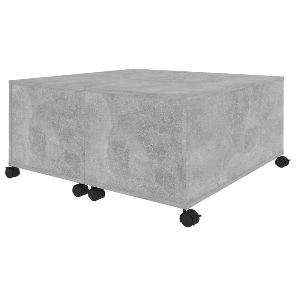 vidaXL Coffee Table Concrete Gray 29.5"x29.5"x15" Engineered Wood
