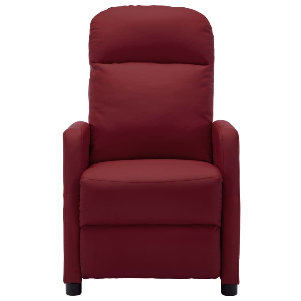 vidaXL Reclining Chair Wine Red Faux Leather