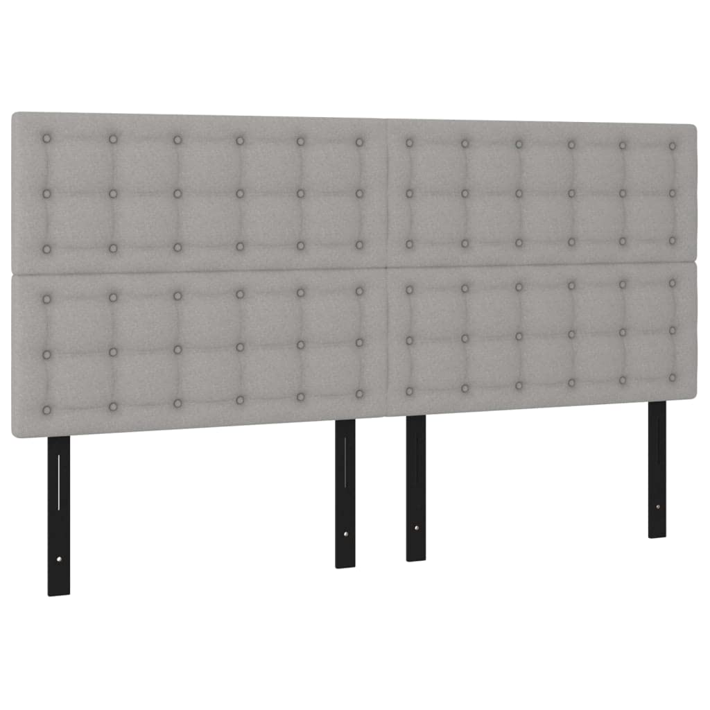 Vidaxl 4X Headboards Home Indoor Bed Accessory Bedroom Upholstered Headboard Bed Header Furniture Light Gray 39.4&quot;X2&quot;X30.7&quot;/34.6&quot; Fabric