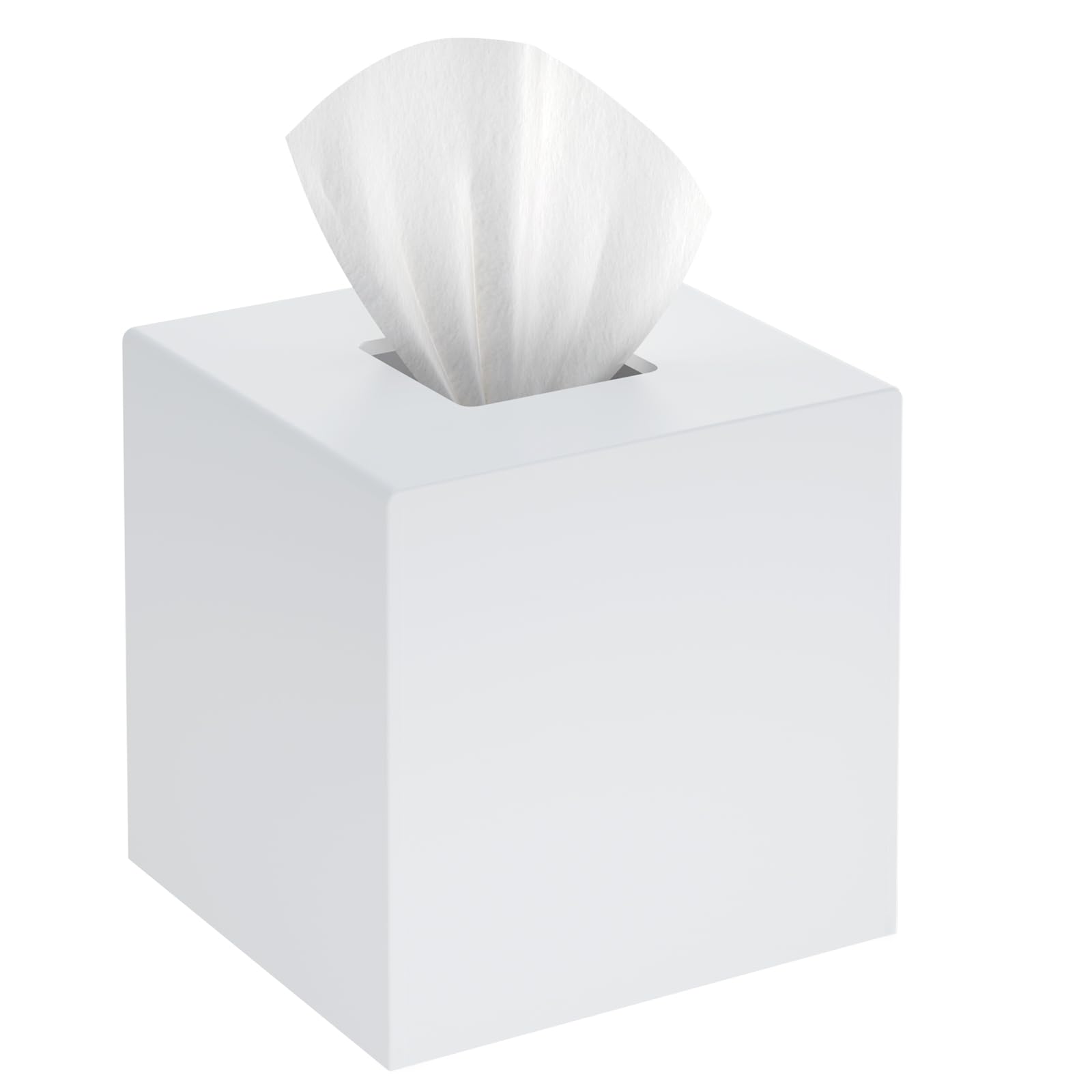 SILUT Tissue Box Cover Square, Acrylic Tissue Holder, Decorative Tissue Box Dispenser for Bathroom Bedroom Office Vanity, Tissue