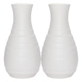 2 Pack Composite Plastics Flower Vase, Unbreakable Ceramic Look Vase for Home Decor Centerpieces, Arranging Bouquets (White)