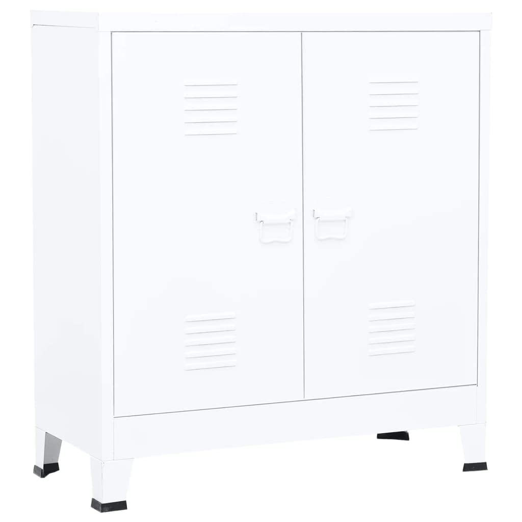 vidaXL Industrial Filing Cabinet White 35.4&quot;x15.7&quot;x39.4&quot; Steel