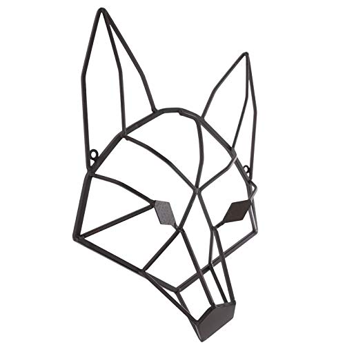 Everydecor Metal Fox Head Wall Art Decor - Brown Geometric Design, 35L x 16W inches for Home, Office, Kitchen, and Farmhouse Use