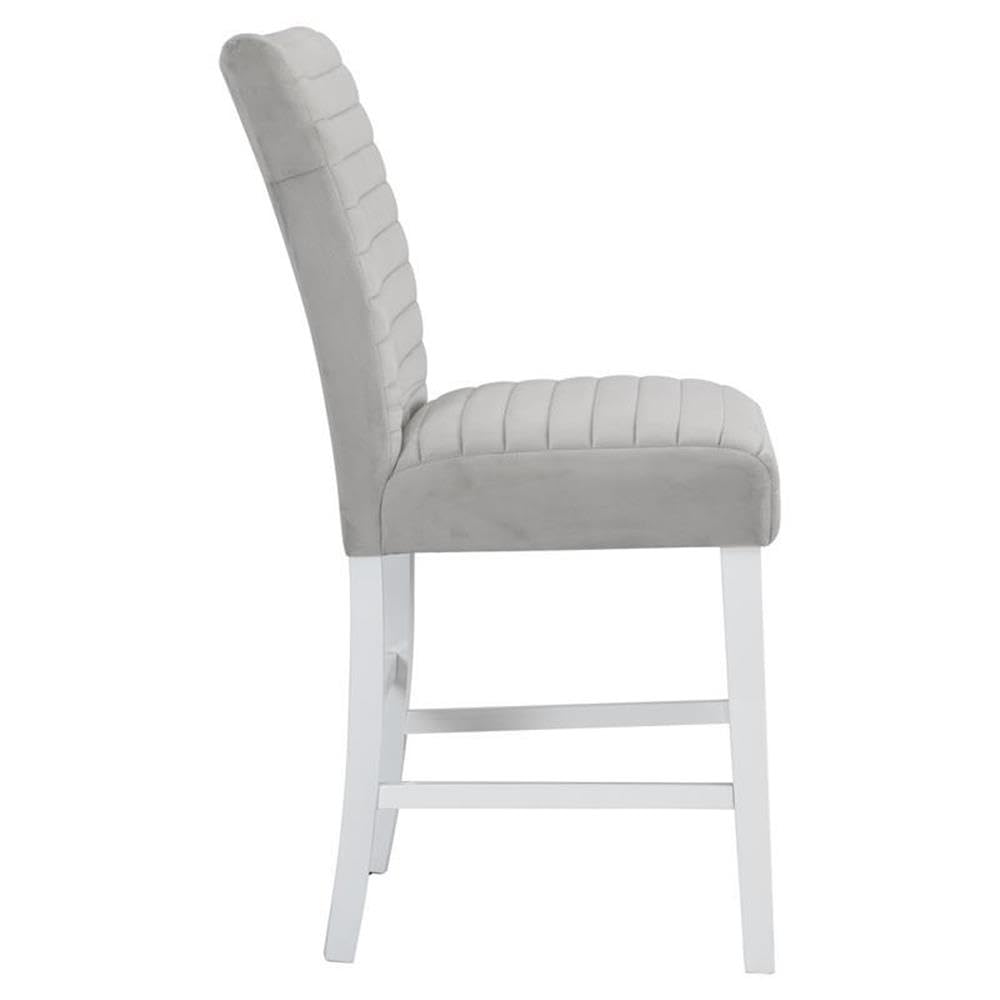 Acme Furniture Set of 2 Counter Height Chair, Gray and White