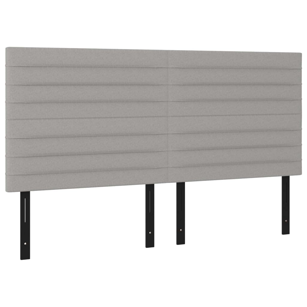 Vidaxl 4X Headboards Home Indoor Bed Accessory Bedroom Upholstered Headboard Bed Header Furniture Light Gray 31.5"X2"X30.7"/34.6" Fabric