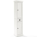 Crosley Furniture Seaside Tall Linen Storage Cabinet And Bathroom Organizer With A Drawer And Shelves, Distressed White