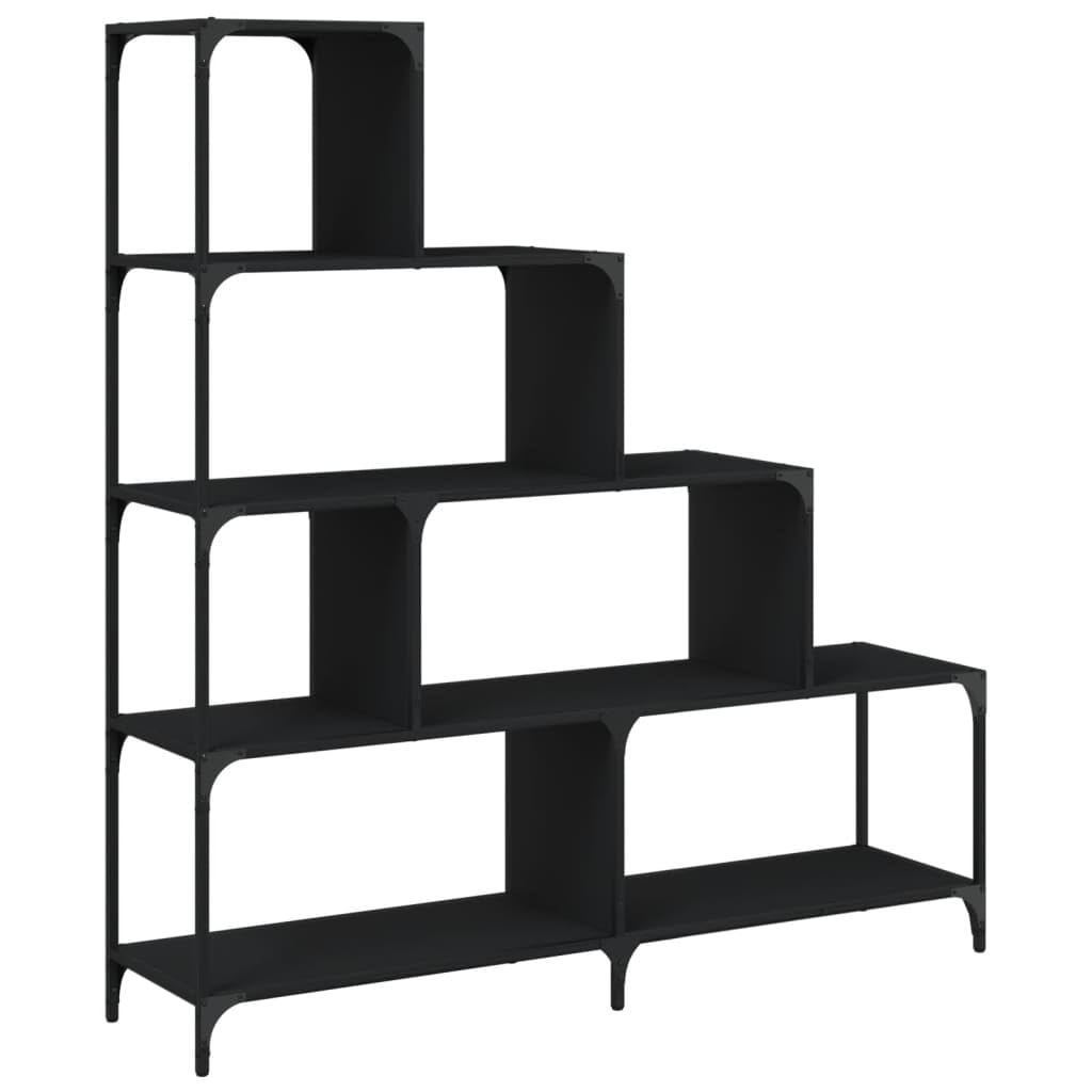 vidaXL Bookcase 4 Shelves Black 139 x 33.5 x 149 cm Wood Material, 842476