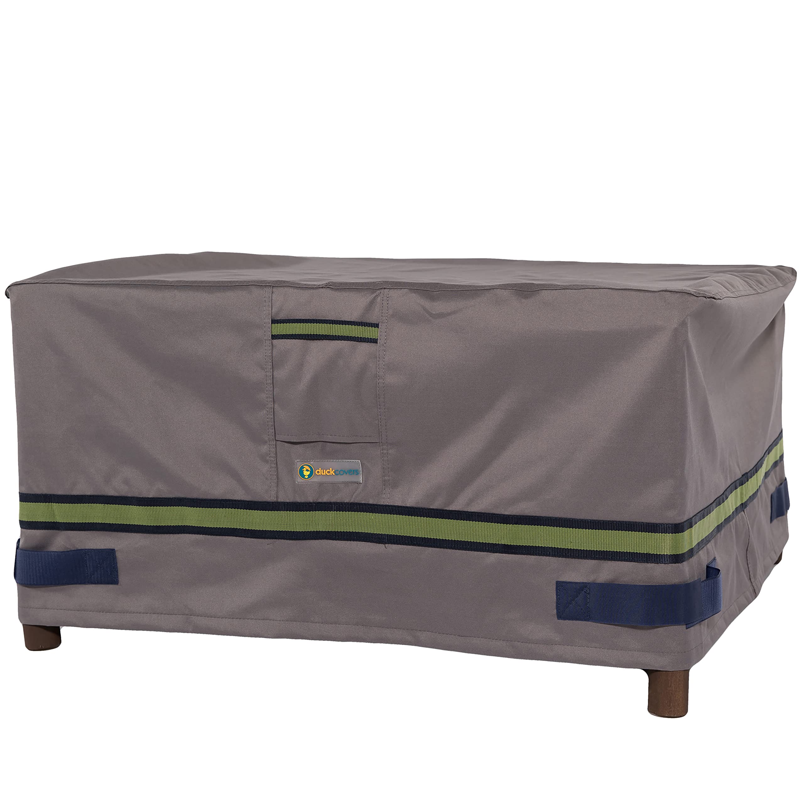 Duck Covers Soteria Waterproof 32 Inch Rectangular Patio Ottoman/Side Table Cover, Outdoor Ottoman Cover