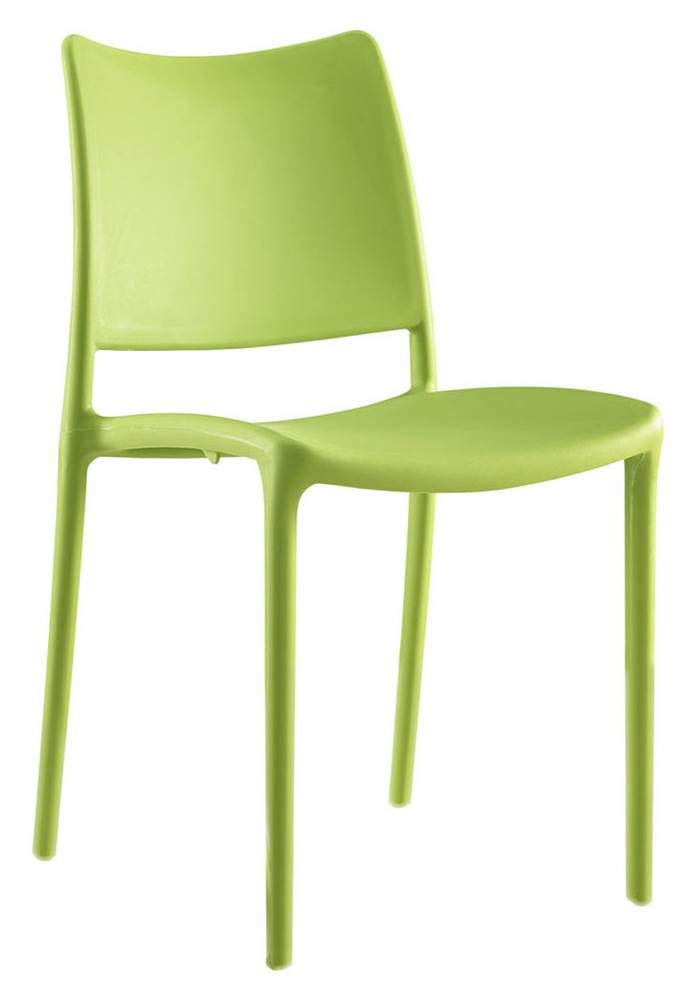 Modway Hipster Contemporary Modern Molded Plastic Stacking Two Dining Chairs in Green