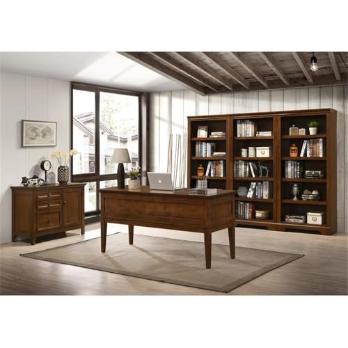 Intercon San Mateo Home Office 62" Wide Half Ped Executive Desk with 4 Legs, Tuscan