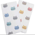 Envogue Colorful Macaroon Cat Lover Kitchen Tea Hand Towels  Set of 2 100% Ultra Absorbent Cotton