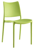 Modway Hipster Contemporary Modern Molded Plastic Stacking Four Dining Chairs in Green