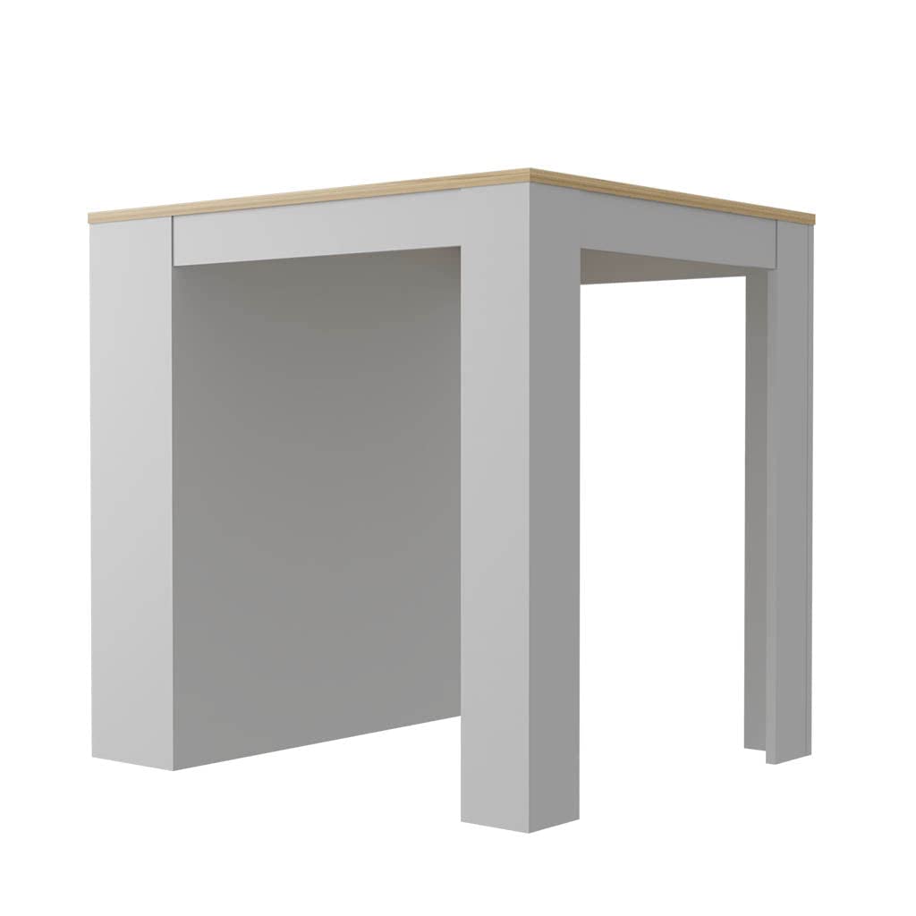 Depot E-Shop Monroe 2 Piece Kitchen Set, Kitchen Island + Kitchen Pantry, White/Light Oak