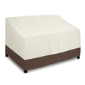 Easy-Going Waterproof Outdoor Loveseat Cover, Heavy Duty Outdoor Couch Cover, Windproof Outdoor Bench Cover, Durable Outdoor Furniture Cover (54Wx38Dx35H Inch, Beige/Dark Brown)