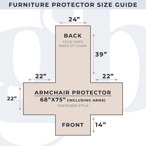 Medallion Stitched Solid Furniture Protector Stain Resistant Durable Furniture Protector Elenor Collection (Chair, Mirage Gray/Flax)