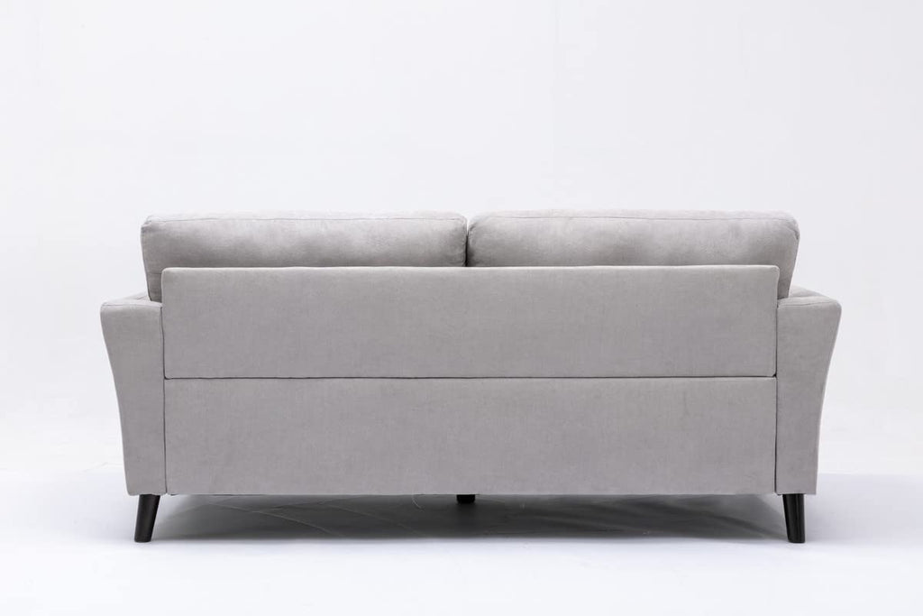 Lilola Home Damian Light Gray Velvet Fabric Sofa