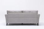 Lilola Home Damian Light Gray Velvet Fabric Sofa