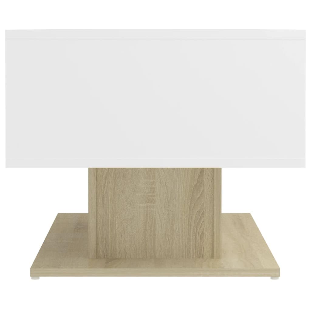 vidaXL Coffee Table White and Sonoma Oak 40.7"x19.7"x17.5" Engineered Wood