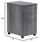Lorell Weathered Charcoal Laminate Desking Pedestal - 3-Drawer