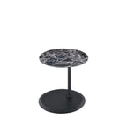 Lilola Home Orbit End Table with Height Adjustable Black Marble Textured Glass Top