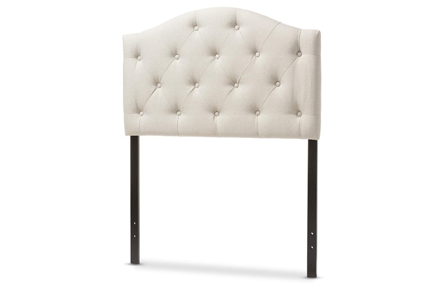 Baxton Studio Myra Modern And Contemporary Fabric Upholstered Button-Tufted Scalloped Headboard Beige/Twin