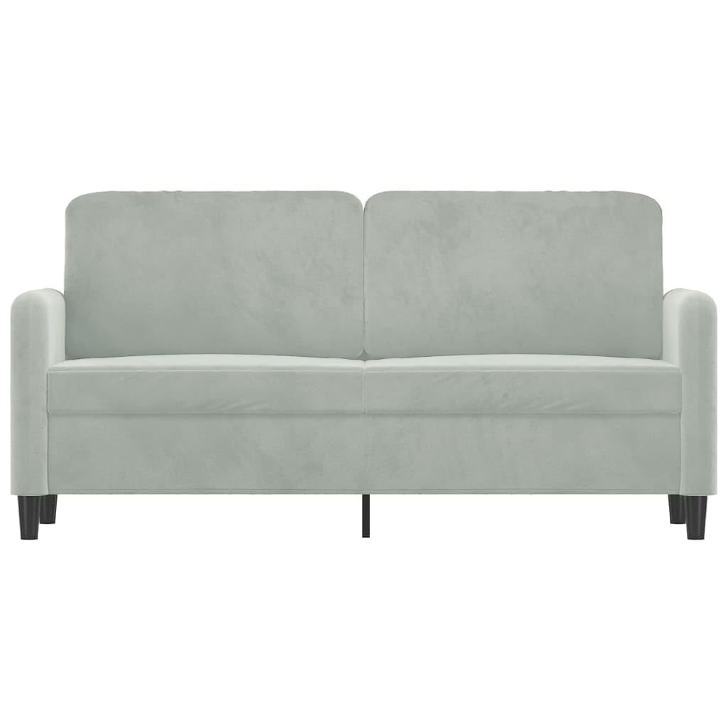 vidaXL Light Gray Velvet 2-Seater Sofa - Modern Design, Comfortable Foam-Filled Seating, Sturdy Metal Frame, Ideal for Living Room or Office Space