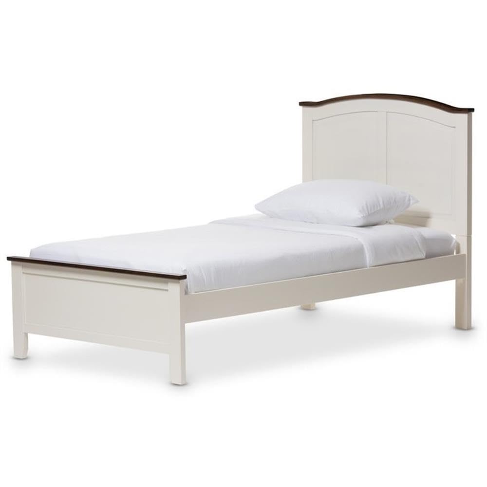 Baxton Studio Harry Classic Butter Milk and Walnut Finishing Full Size Platform Bed Twin