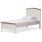 Baxton Studio Harry Classic Butter Milk and Walnut Finishing Full Size Platform Bed Twin