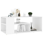 vidaXL Coffee Table White Engineered Wood Side Sofa Tea Couch Table Furniture