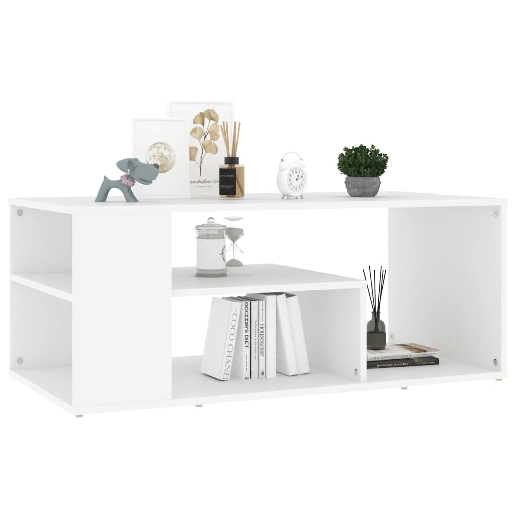 vidaXL Coffee Table White Engineered Wood Side Sofa Tea Couch Table Furniture