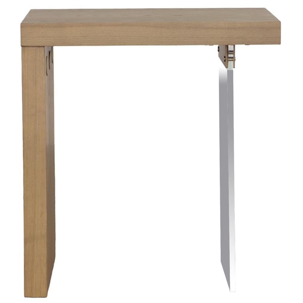 Progressive Furniture Light Brown West Coast Wood Chairside Table Acrylic