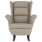 vidaXL Rocking Chair Legs Rocking Reclining Seat Armchair Living Room Furniture Rubber Wood Velvet Light Grey
