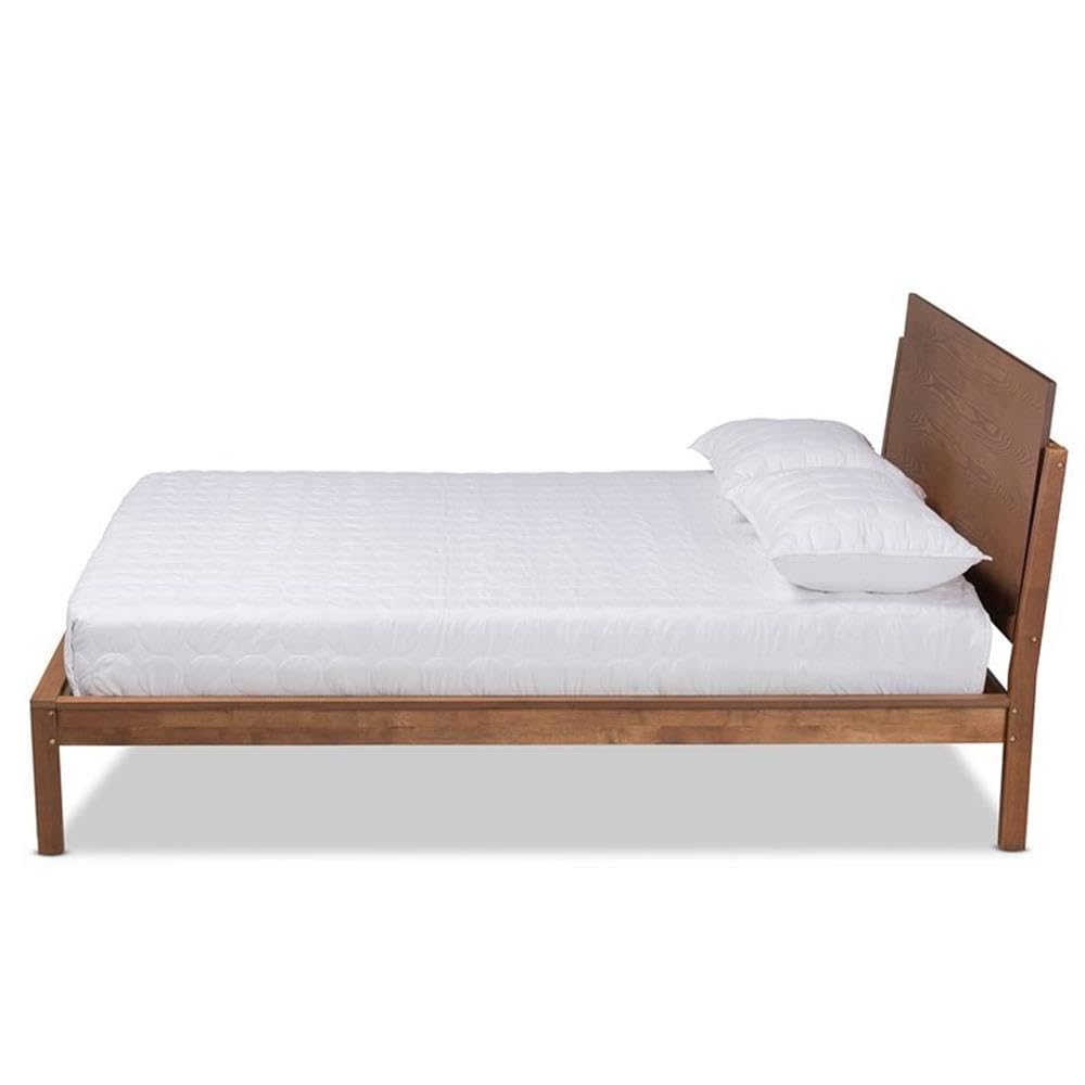 Baxton Studio Giuseppe Modern and Contemporary Walnut Brown Finished Full Size Platform Bed