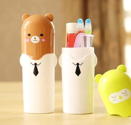 Mystte Plastic Toothbrush Holder, Tooth Brush Travel Case, Travel Toothpaste Toothbrush Holder Pack of 2